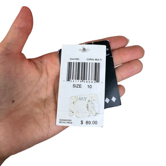 Gabby Skye NWT Salmon Pink Woven Texture Flamingo Novelty Sleeveless Dress - Picture 12 of 15